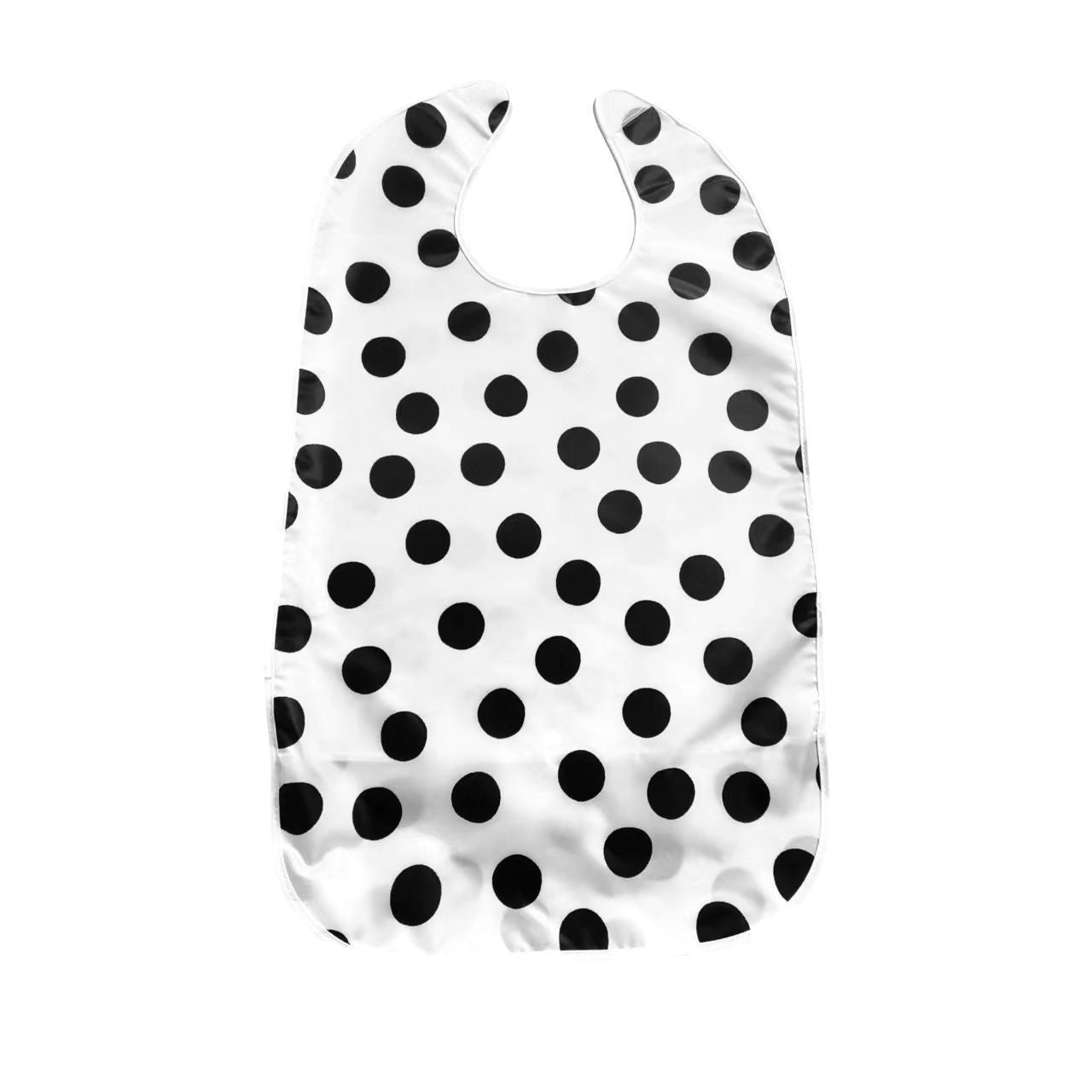 Premium Waterproof Adult Bib – Classic Polka Dots