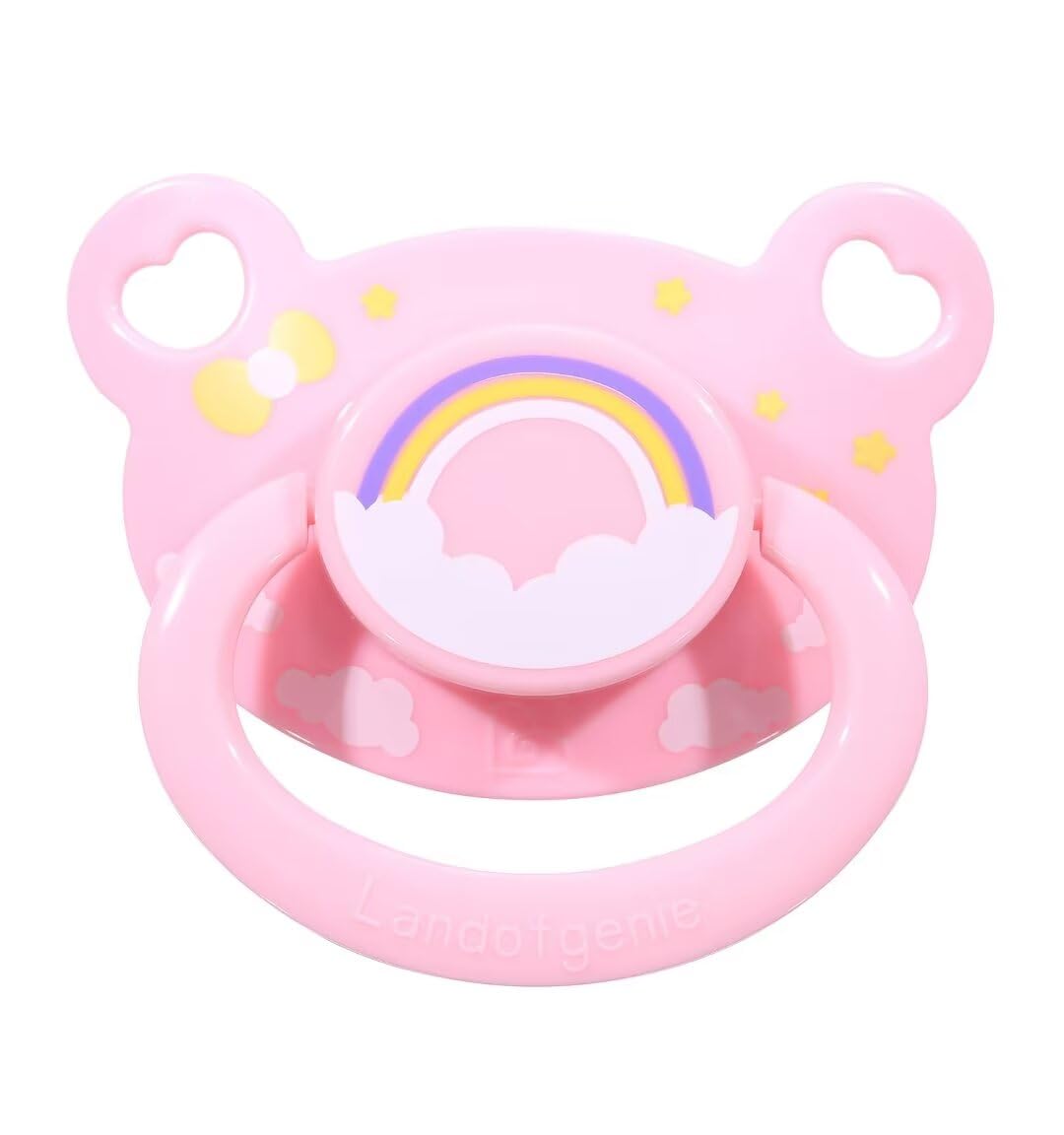 Landofgenie Adult Sized Pacifier Large Handle Large Shield Cute Print Pacifier Pink