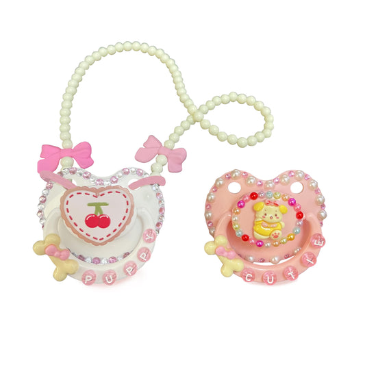 Bimmid 2 Pack Adult Sized Pacifier for Anxiety Cute Shaped Big Sized Pacifier with Long Chain