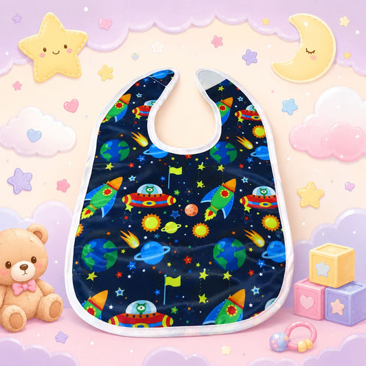 Premium Waterproof Adult Bib – Space Adventure