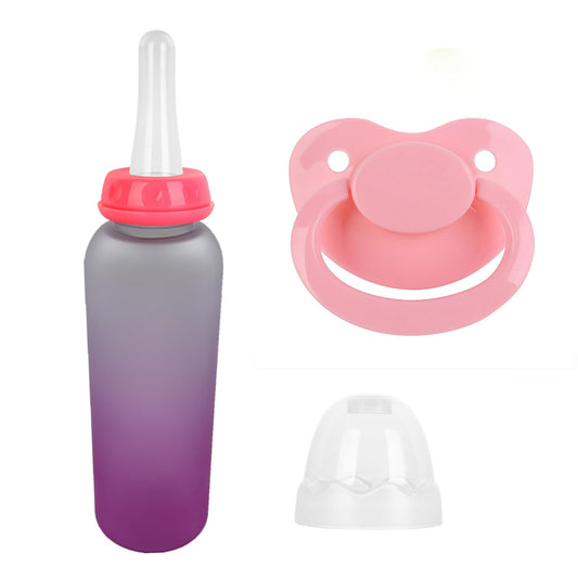 Adult Bottle with Pacifier Set 8oz/240ML (Pink)